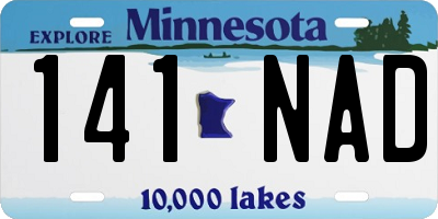 MN license plate 141NAD