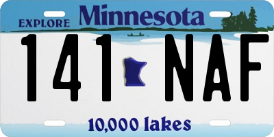 MN license plate 141NAF