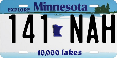 MN license plate 141NAH