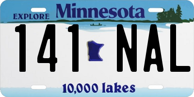 MN license plate 141NAL