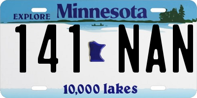 MN license plate 141NAN