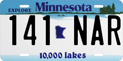 MN license plate 141NAR