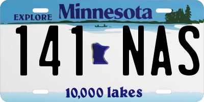 MN license plate 141NAS