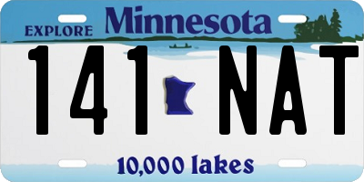MN license plate 141NAT