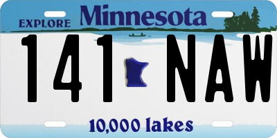 MN license plate 141NAW