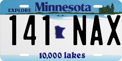 MN license plate 141NAX