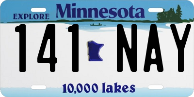 MN license plate 141NAY