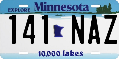 MN license plate 141NAZ