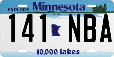 MN license plate 141NBA