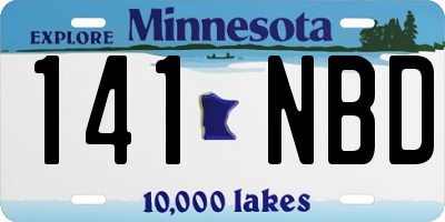 MN license plate 141NBD