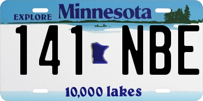 MN license plate 141NBE