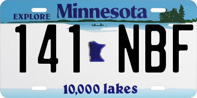 MN license plate 141NBF