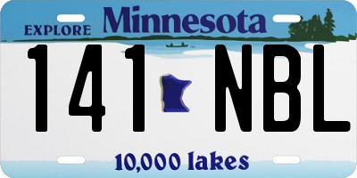 MN license plate 141NBL