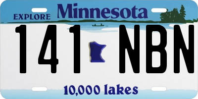 MN license plate 141NBN