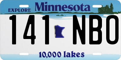 MN license plate 141NBO