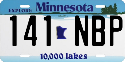 MN license plate 141NBP