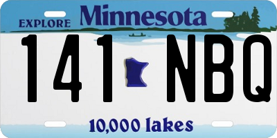 MN license plate 141NBQ
