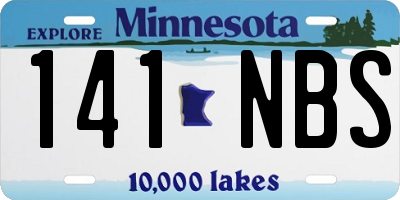 MN license plate 141NBS