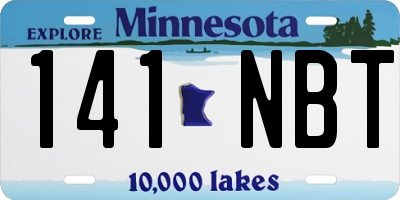 MN license plate 141NBT