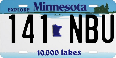 MN license plate 141NBU