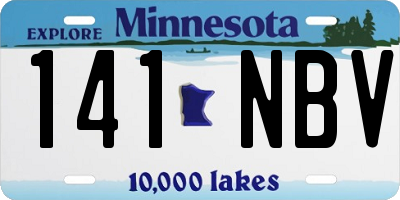 MN license plate 141NBV