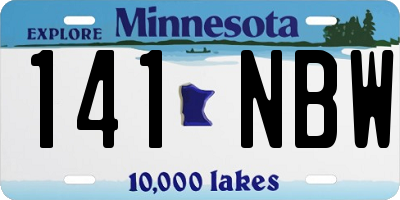 MN license plate 141NBW