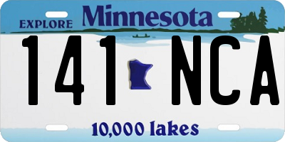MN license plate 141NCA