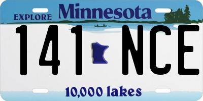 MN license plate 141NCE
