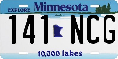 MN license plate 141NCG