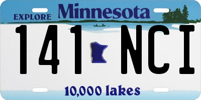 MN license plate 141NCI