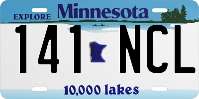 MN license plate 141NCL