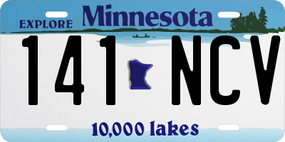 MN license plate 141NCV