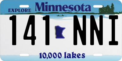 MN license plate 141NNI