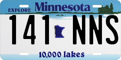 MN license plate 141NNS