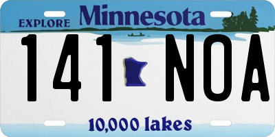MN license plate 141NOA