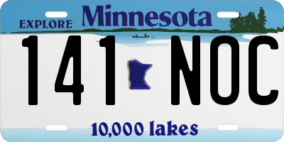 MN license plate 141NOC