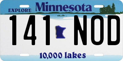 MN license plate 141NOD
