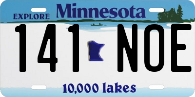 MN license plate 141NOE