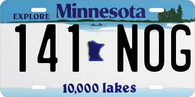 MN license plate 141NOG