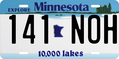 MN license plate 141NOH