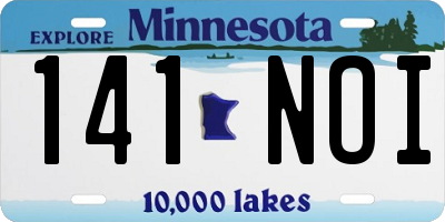 MN license plate 141NOI