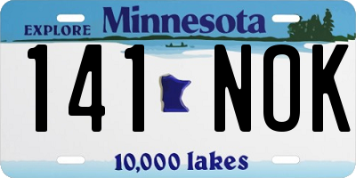 MN license plate 141NOK