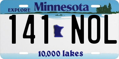 MN license plate 141NOL