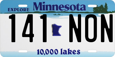 MN license plate 141NON