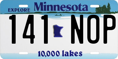 MN license plate 141NOP