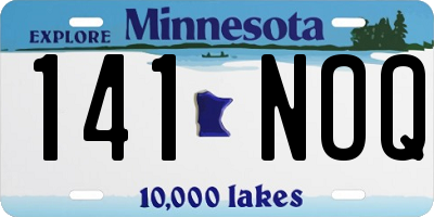 MN license plate 141NOQ