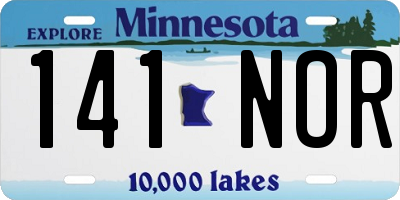 MN license plate 141NOR