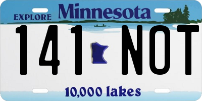 MN license plate 141NOT