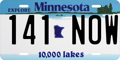 MN license plate 141NOW