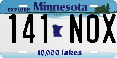 MN license plate 141NOX